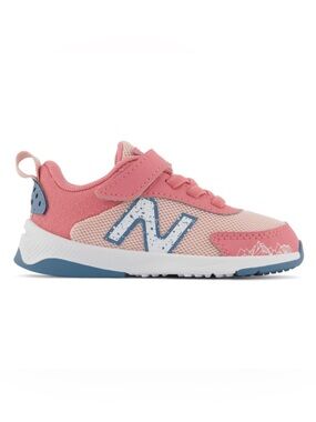 New Balance Pink and Blue Logo Kids' Velcro Athletic Sneaker